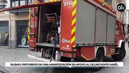 Bilbao: Disturbios en la manifestación en apoyo al delincuente Hasél