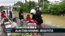Banjir Putus Jalur Utama Karawang Bekasi