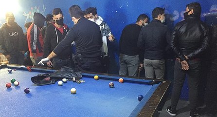 Restoran görünümlü bilardo salonunda yakalandılar