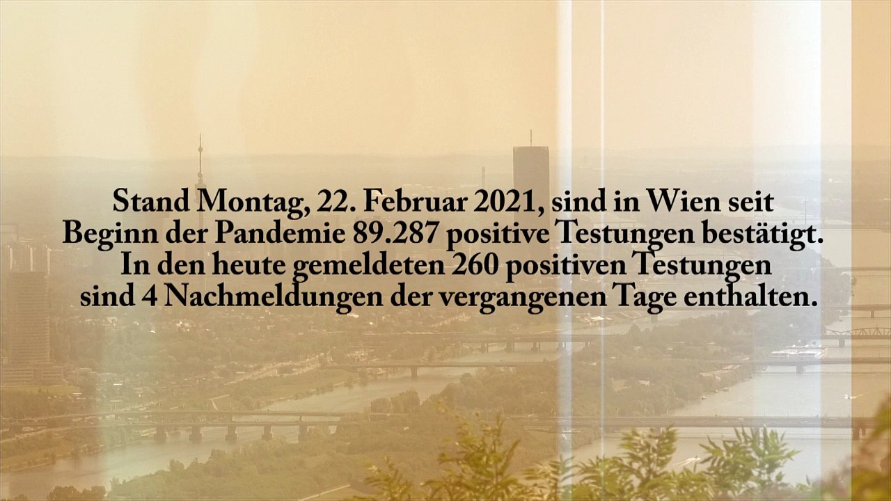 Corona Kennzahlen Wien 22. Februar