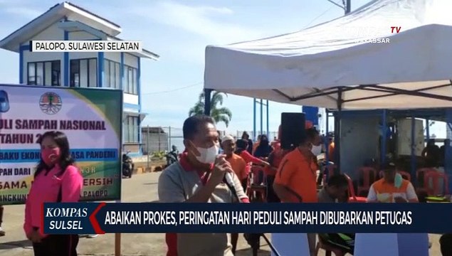Abaikan Prokes, Peringatan Hari Peduli Sampah Dibubarkan Petugas