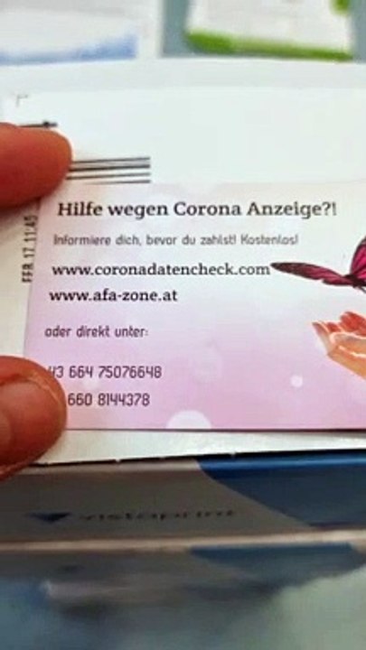 Visitenkarte für Hilfe gegen Corona Anzeige!