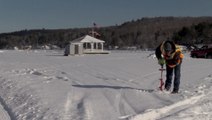 Runway on frozen lake open for air traffic