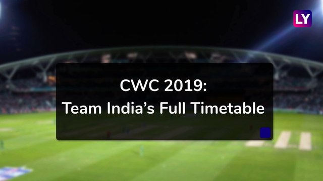 India Matches Schedule in ICC Cricket World Cup 2019: Full Timetable With Match Timings in IST