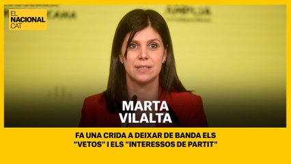 Marta Vilalta fa una crida a deixar de banda els vetos i els interessos de partit