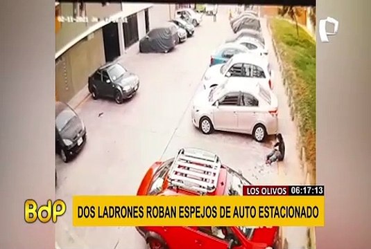 Delincuentes roban autopartes de vehículos estacionados en Los Olivos y San Luis