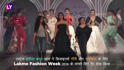 Lakme Fashion Week 2019: करीना कपूर खान ब्लैक आउटफिट में गौरी-नयनिका के लिए बनीं शो स्टॉपर