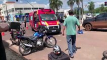 Motociclista fica ferido em colisão traseira na Rua Paraná