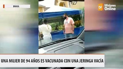 Brasil: una mujer de 94 años es vacunada con una jeringa vacía