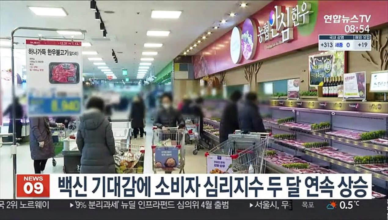 백신 기대감에 소비자 심리지수 두 달 연속 상승