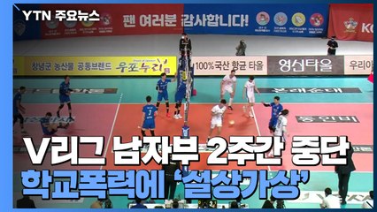 V리그 남자부 2주간 잠정중단...학교폭력 이어 '설상가상' / YTN