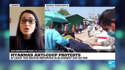 下载视频: Myanmar anti-coup protests: multiple fatalities reported