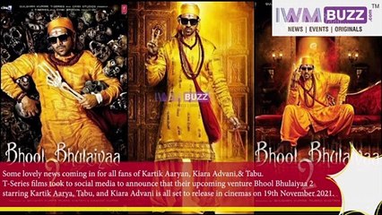 GOOD NEWSKartik Aaryan Kiara A Tabu starrer Bhool Bhulaiyaa 2 to release in cinemas on THIS date