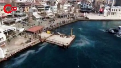 İstanbul Boğazı’nda şaşırtan manzara