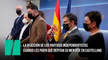 La reacción de los partidos independentistas cuando una periodista les pide que repitan su mensaje en castellano