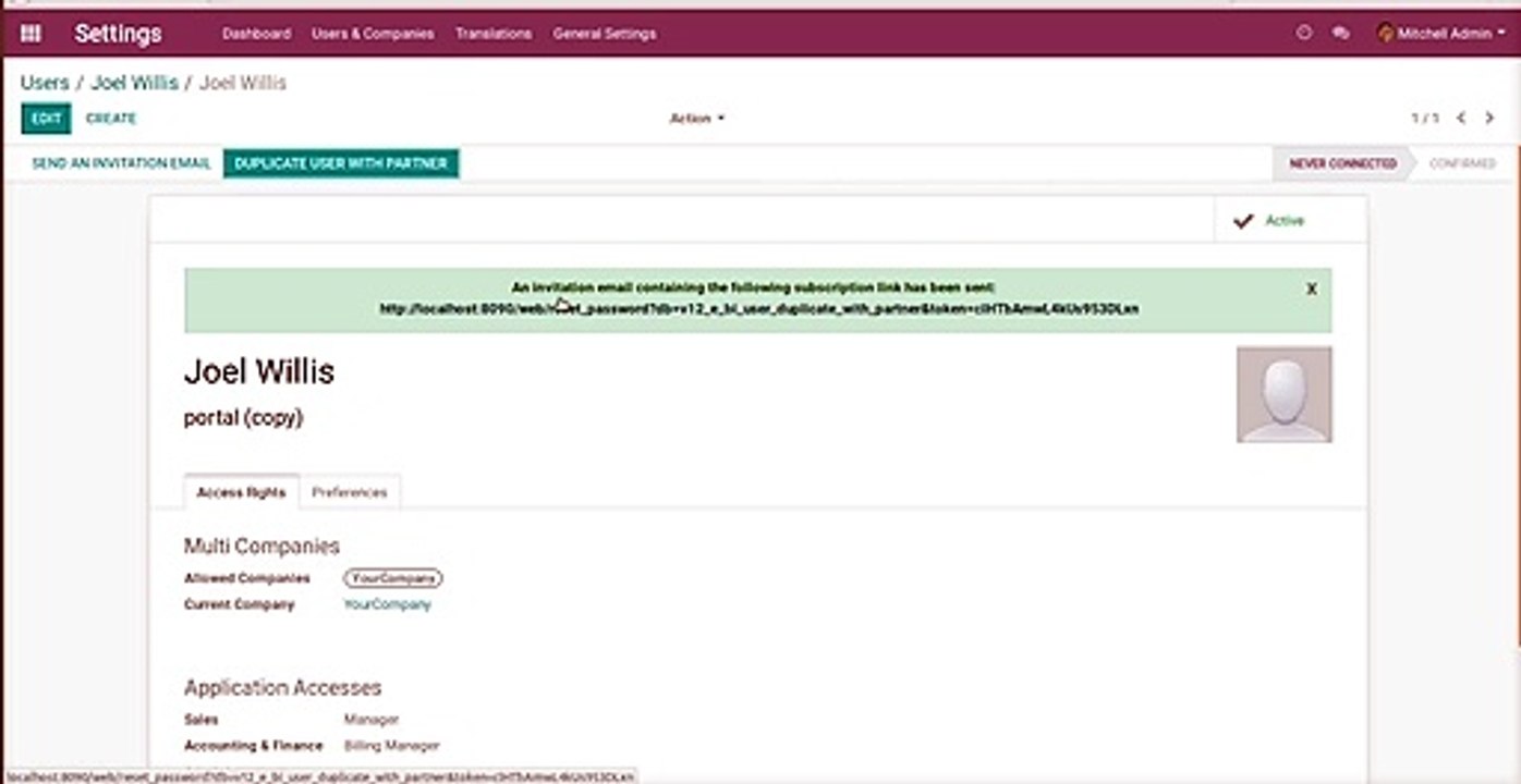 How to Create a Duplicate user with Existing Email id and Partner | Odoo Apps Features