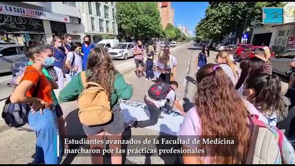 Estudiantes avanzados de la Facultad de Medicina marcharon por las prácticas profesionales