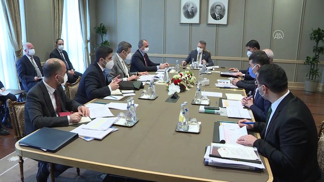 ANKARA - Cumhurbaşkanı Yardımcısı Oktay, bakanlar Abdulhamit Gül, Murat Kurum ile TOBB Başkanı Hisarcıklıoğlu'nu kabul etti