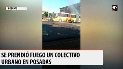 SE PRENDIÓ FUEGO UN COLECTIVO URBANO EN POSADAS