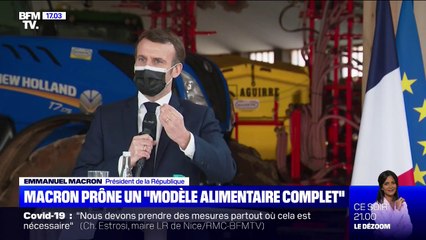 Emmanuel Macron plaide pour "un modèle complet d'alimentation"