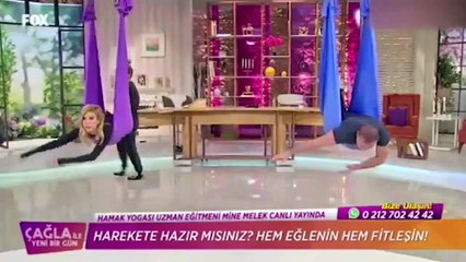 Çağla Şıkel canlı yayında yoga yaptı