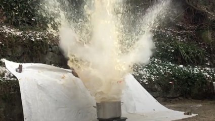 YouTuber Makes Soda Bottle Explode With Apple Puree