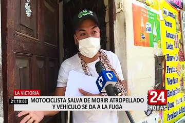 San Luis: motociclista casi muere atropellado por bus luego que camioneta le cerrara el paso