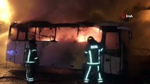 Bursa’da iki otobüs alev alev yandı, yaşlı çift dumandan etkilendi