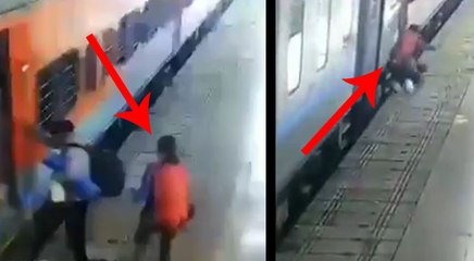 VIDEO: चलती ट्रेन के नीचे आने वाली लड़की, मौत के मुंह से यूं खींच लाई महिला स‍िपाही