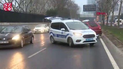 Maslak'ta trafiği kilitleyen kaza