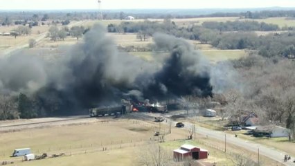 Impresionante accidente ferroviario en Texas
