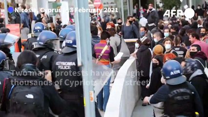 "I saw chaos": Cypriot demonstrator injured by police water cannon