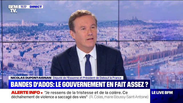 Rixes en Essonne: Nicolas Dupont-Aignan estime qu'il manque 200 policiers dans le département