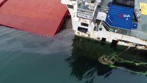 Zeytinburnu'nda Karaya Oturan Gemiden Yakıt Sızmaya Başladı