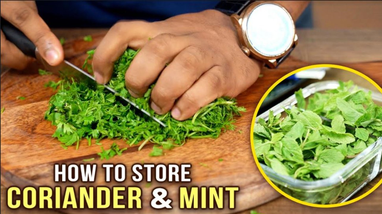 How To Cut & Store Coriander & Mint Leaves Ways To Clean Coriander & Mint Leaves Basic