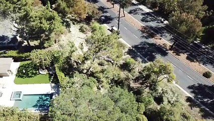 Vista aérea del accidente de Tiger Woods