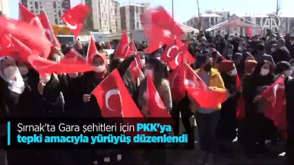 Şırnak'ta Gara şehitleri için PKK'ya tepki amacıyla yürüyüş düzenlendi
