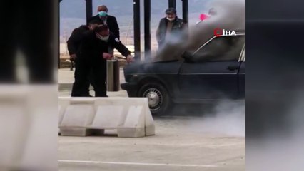 Hastane bahçesinde korku dolu anlar