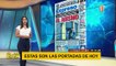 Pamela Acosta leyendo las portadas del dia en el Kiosko de Buenos días Perú 20210224