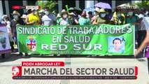 Salubristas marcharon en rechazo a la Ley de Emergencia Sanitaria