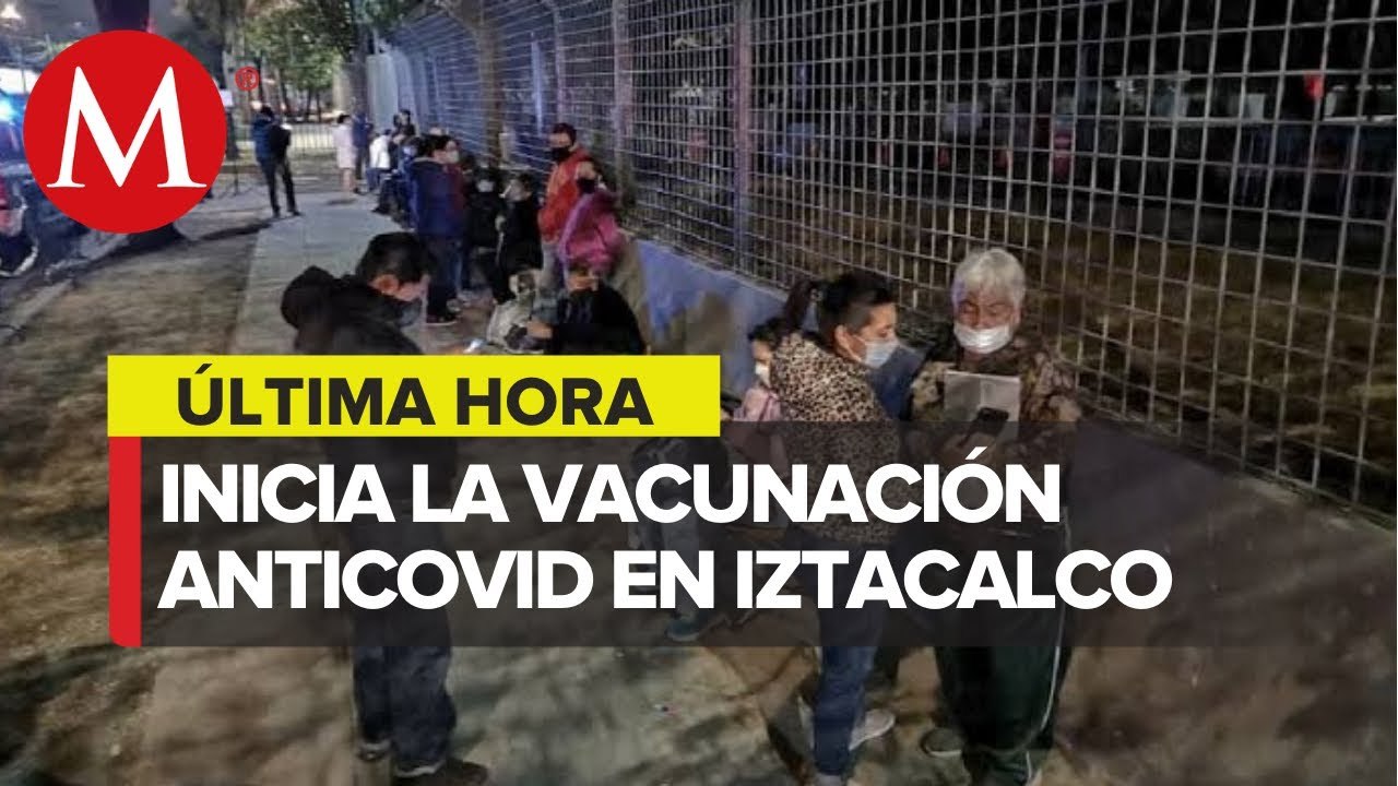 En Alcaldía Iztacalco, adultos mayores hacen largas filas para vacunarse contra covid-19