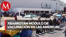 Largas filas para vacunación anticovid en Ecatepec