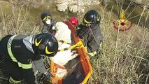 Narni (TR) - Cane finisce nel fiume e resta ferito soccorso dai Vigili del Fuoco (24.02.21)