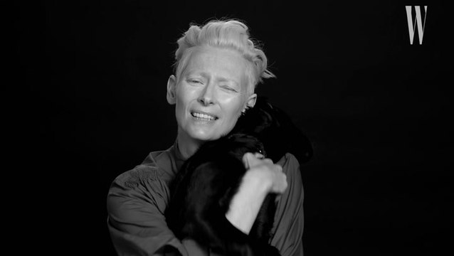Tilda Swinton Cuddles with a Puppy During a New Interview