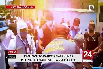 Realizan operativos en el Callao para retirar piscinas portátiles de la calle