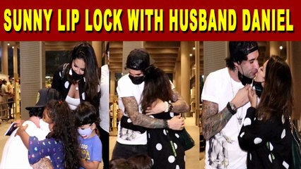 Sunny Leone and Daniel Weber share the perfect lip lock at the airport