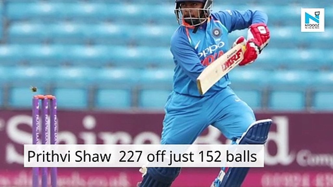 Twitter reacts to Prithvi Shaw’s ‘classy’ double century in Vijay Hazare Trophy