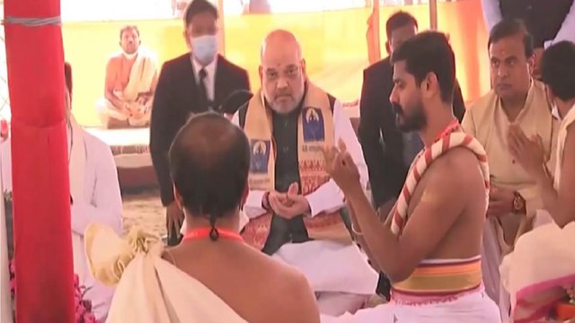 Amit Shah takes part in 'Pran Pratishtha Mahotsav'