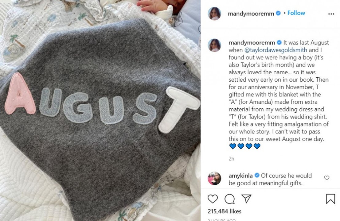 Mandy Moore revela inspiração por trás do nome do filho