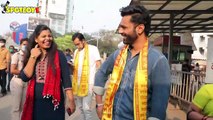 Rahul Vaidya arrives with Disha Parmar at the Siddhivinayak temple ahead of his wedding preparations